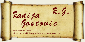 Radija Gostović vizit kartica